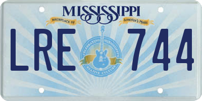 MS license plate LRE744