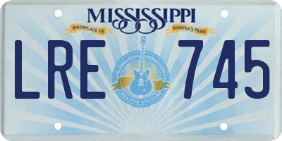 MS license plate LRE745