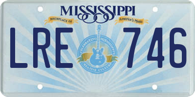 MS license plate LRE746