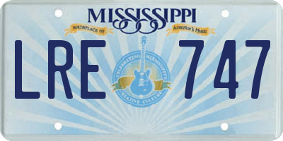 MS license plate LRE747