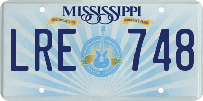MS license plate LRE748