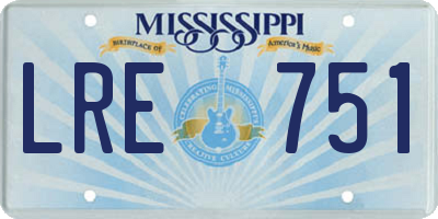 MS license plate LRE751