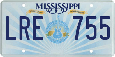 MS license plate LRE755