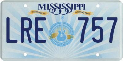 MS license plate LRE757