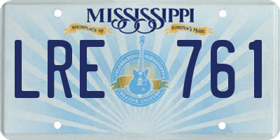 MS license plate LRE761