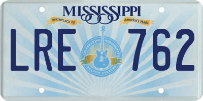 MS license plate LRE762
