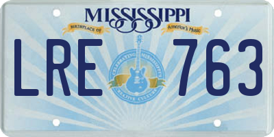 MS license plate LRE763