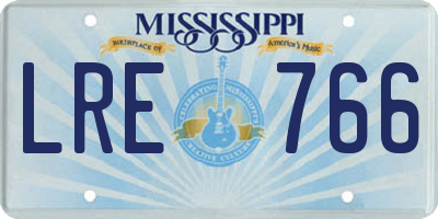 MS license plate LRE766