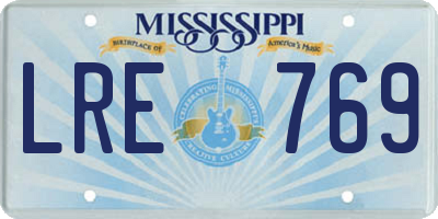 MS license plate LRE769