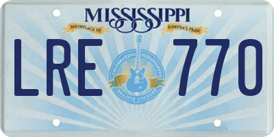 MS license plate LRE770