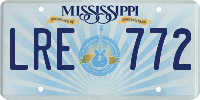 MS license plate LRE772