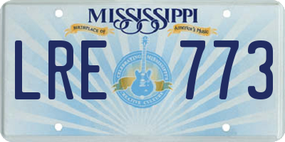 MS license plate LRE773