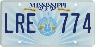 MS license plate LRE774