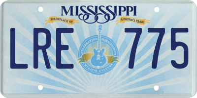 MS license plate LRE775
