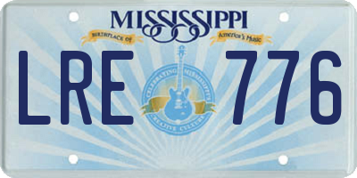 MS license plate LRE776