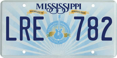 MS license plate LRE782