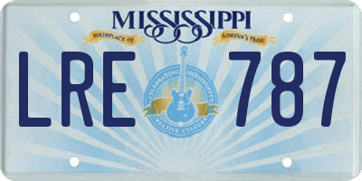 MS license plate LRE787