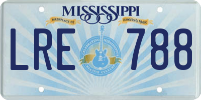 MS license plate LRE788