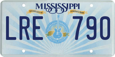 MS license plate LRE790