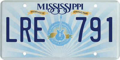 MS license plate LRE791