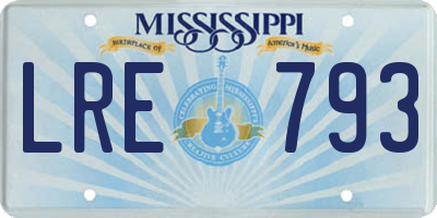 MS license plate LRE793