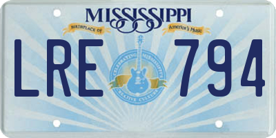 MS license plate LRE794