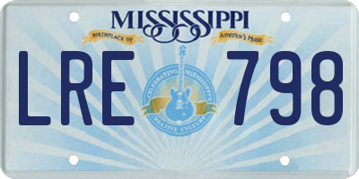 MS license plate LRE798