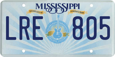 MS license plate LRE805