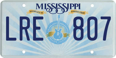 MS license plate LRE807
