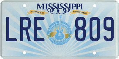 MS license plate LRE809
