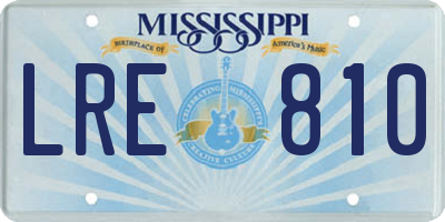 MS license plate LRE810
