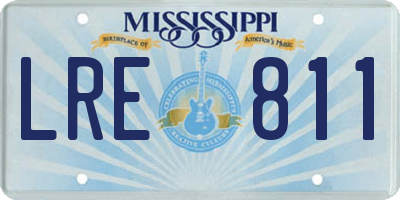 MS license plate LRE811