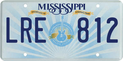 MS license plate LRE812