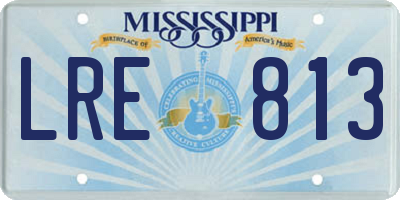 MS license plate LRE813