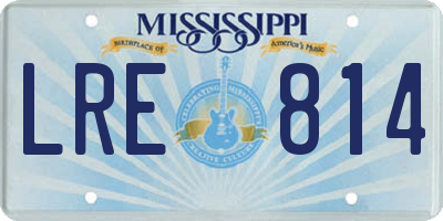 MS license plate LRE814