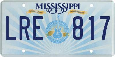 MS license plate LRE817