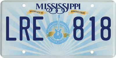 MS license plate LRE818