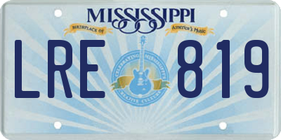 MS license plate LRE819