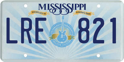 MS license plate LRE821