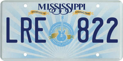MS license plate LRE822