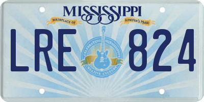 MS license plate LRE824