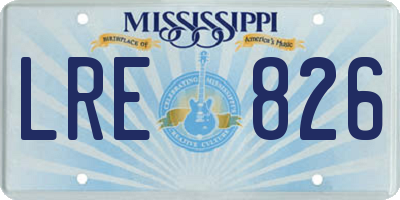 MS license plate LRE826