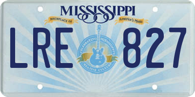 MS license plate LRE827