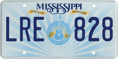 MS license plate LRE828