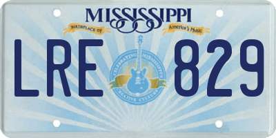 MS license plate LRE829