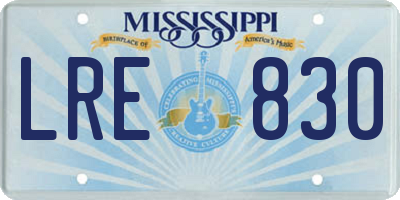 MS license plate LRE830