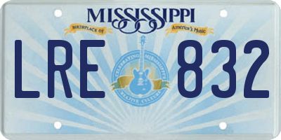 MS license plate LRE832