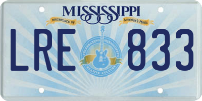 MS license plate LRE833