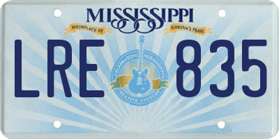 MS license plate LRE835