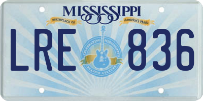 MS license plate LRE836